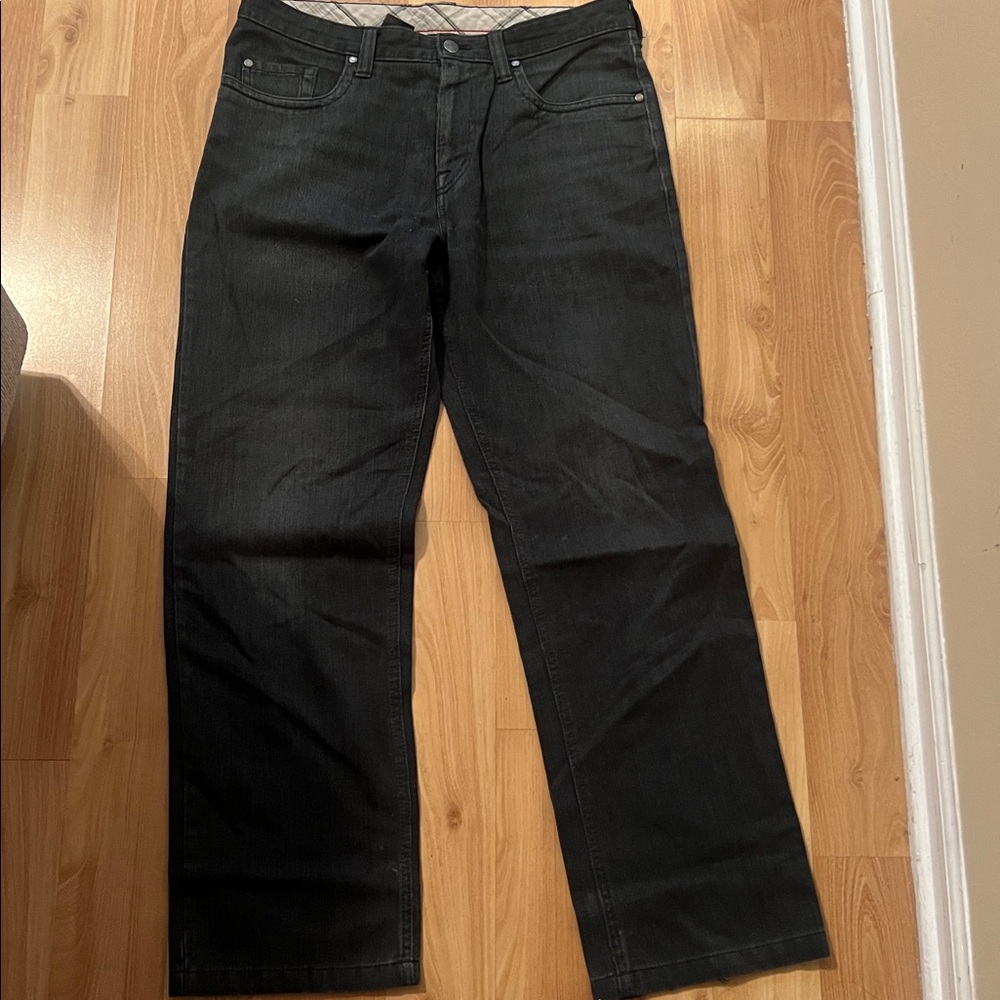 Kenneth Cole Men's Uncut Cord Faded Black Bootcut Pants Jeans Size 32x29 length